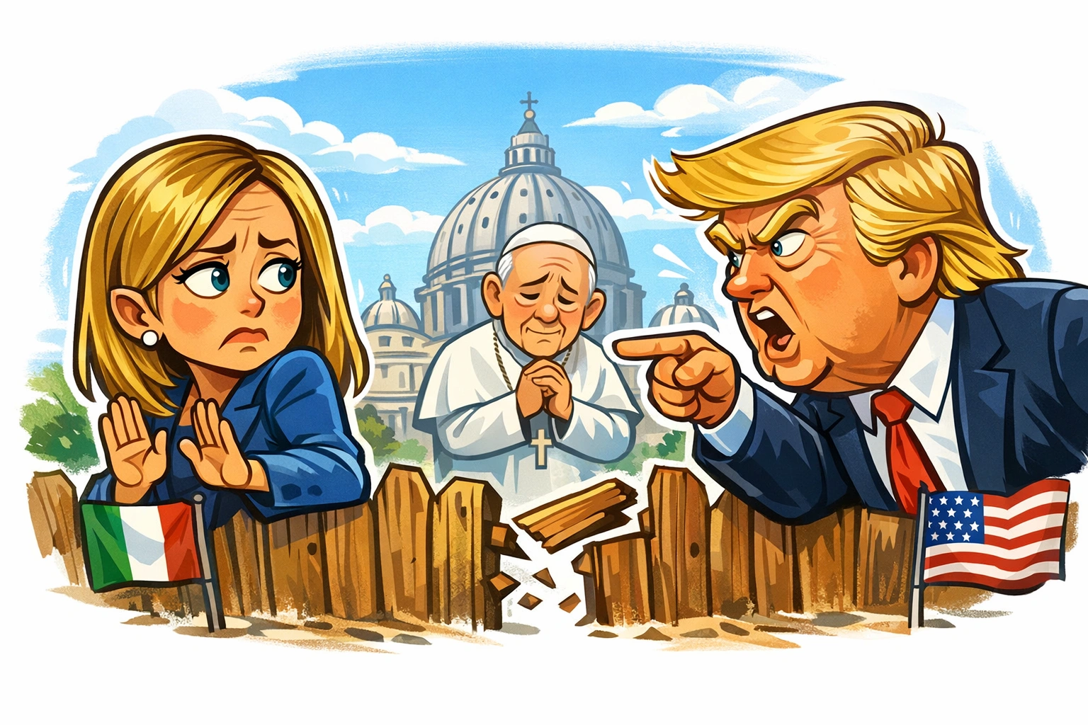 Meloni prende le distanze da Trump sul Papa (in ritardo)