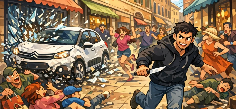 Modena: auto lanciata verso i pedoni, poi l'uomo ferisce i passanti